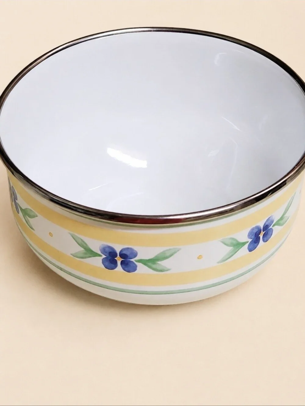 Pfaltzgraff Summer Breeze 3 Pc Nesting Metal Mixing Bowl Set Floral Vintage